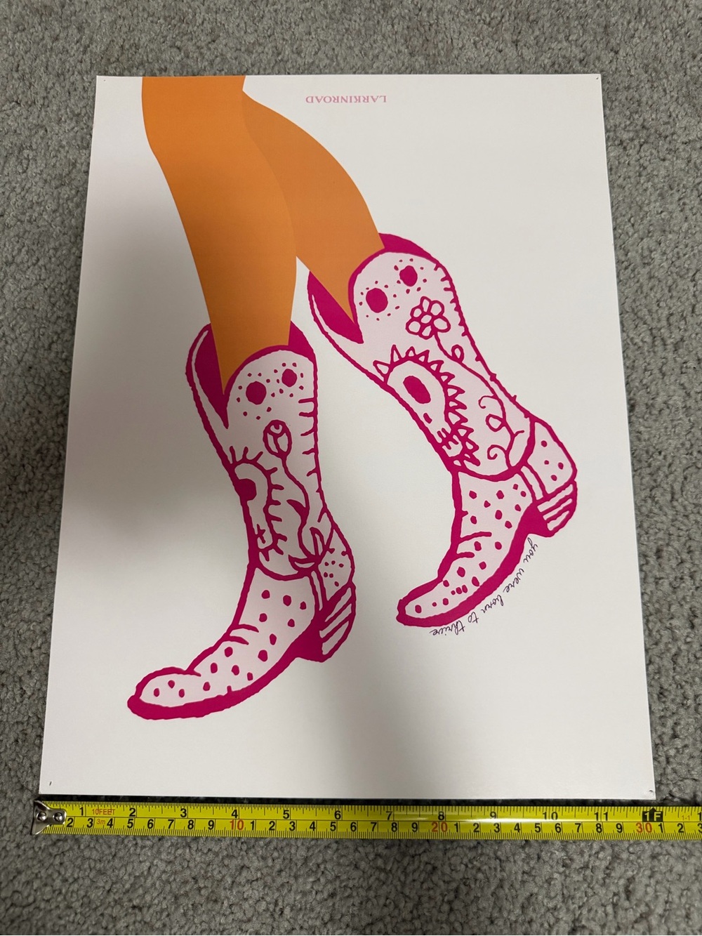 Amazon Pink Cowgirl Boots Wall Art with Orange Legs